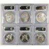 Image 2 : 2002, 2003, 2004, 2005, 2006 & 2007 AMERICAN SILVER EAGLES, ALL PCGS MS-69!