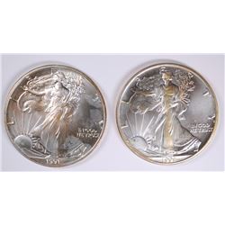 ( 2 ) UNC 1991 AMERICAN SILVER EAGLES