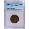 Image 1 : 1804 PLAIN 4 NO STEM HALF CENT ICG AU-50  VERY NICE!