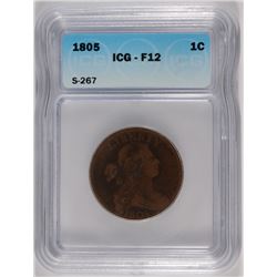 1805 LARGE CENT S-267 ICG F-12