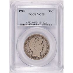 1915 BARBER HALF DOLLAR PCGS VG-08