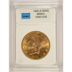 1900-S $20.00 GOLD LIBERTY, MS-64+  SCARCE DATE!