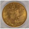 Image 2 : 1908 $20.00 NO MOTTO ST GAUDENS GOLD, PCGS MS-63