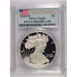 2010-W PROOF SILVER AMERICAN EAGLE PCGS PR-69 DCAM (FIRST STRIKE)
