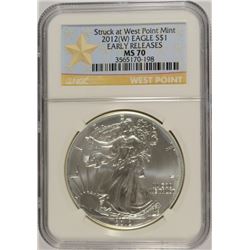 2012 (W) SILVER AMERICAN EAGLE NGC MS-70 !!!! (EARLY RELEASE)