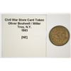 Image 1 : 1863 CIVIL WAR TOKEN (STORE CARD) (OLIVER BOUTWELL/MILLER) TROY, NY G/VG