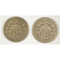 1868 & 1869 SHIELD NICKELS