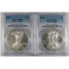 Image 1 : 2002 & 2003 AMERICAN SILVER EAGLES, PCGS MS-69