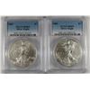 Image 1 : 2006 & 2007 AMERICAN SILVER EAGLES, PCGS MS-69