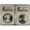 Image 1 : 2012-S AMERICAN SILVER EAGLE SET, NGC REVERSE PROOF PF-69 & PF-69 ULTRA CAMEO
