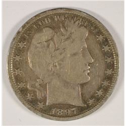 1897 BARBER HALF DOLLAR, VF