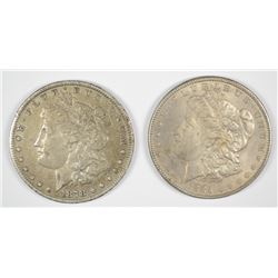 MORGAN SILVER DOLLARS: 1878 7/8F ( WEAK )  VF/XF & 1885 AU