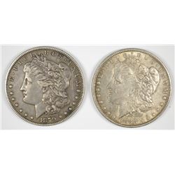 MORGAN SILVER DOLLARS: 1879 XF & 1888 AU