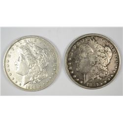 MORGAN SILVER DOLLARS: 1883 VF & 1896 AU