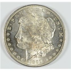 1891-CC MORGAN SILVER DOLLAR, MS-63  KEY DATE CARSON CITY MINTED DOLLAR