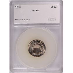 1883 SHIELD NICKEL, SEGS MS-65 GORGEOUS!!!