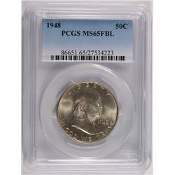 1948 FRANKLIN HALF DOLLAR PCGS MS-65 FBL