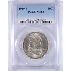 1949-S FRANKLIN HALF DOLLAR, PCGS MS-64   BETTER DATE