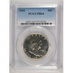1952 FRANKLIN HALF DOLLAR, PCGS  PROOF-64