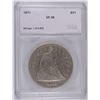 Image 1 : 1871 SEATED DOLLAR, SEGS VF-35 VERY NICE!