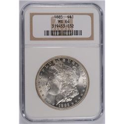 1885 MORGAN SILVER DOLLAR, NGC MS 64
