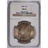 Image 1 : 1886 MORGAN SILVER DOLLAR, NGC MS-64  NICE COLOR ON THE OBVERSE