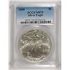 Image 1 : 2005 AMERICAN SILVER EAGLE, PCGS MS-70 RARE LISTS IN PCGS PRICE GUIDE AT $700.00