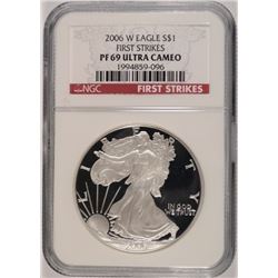 2006-W PROOF SILVER AMERICAN EAGLE NGC PF-69 UC (FIRST STRIKES)