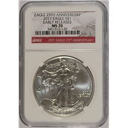 2011 SILVER AMERICAN EAGLE NGC MS-70 !!!! (EARLY RELEASE)