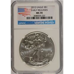 2012 SILVER AMERICAN EAGLE NGC MS-70 !!!! (EARLY RELEASE)