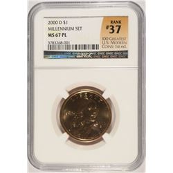2000-D SACAGWEA DOLLAR NGC MS-67 PL !!!!! (MILLENNIUM SET) (RANK #37 100 GREATES
