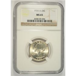 1935-D WASHINGTON QUARTER NGC MS-65