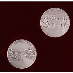 2 - VATICAN STERLING SILVER MEDALS SET 1992/93, BOX / COA'S
