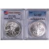 Image 1 : 2005 & 2007 AMERICAN SILVER EAGLE PCGS MS69