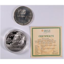 2 -SILVER COINS, 1966 ISRAEL SILVER FIVE LI ROT  & 2010 .925 SILVER CONSTITUTION