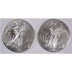 2 - 2015 AMERICAN SILVER EAGLES, GEM BU