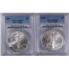 Image 1 : 2 - 2007 AMERICAN SILVER EAGLES PCGS MS69