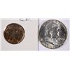 Image 1 : 1938-D BUFFALO NICKEL BU & 1963 -D FRANKLIN HALF BU
