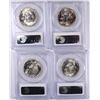 Image 2 : 4 - PCGS FRANKLIN HALF DOLLARS; 1953 MS64 & 1956, '57, '58  MS63