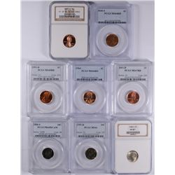 SLAB LOT; 2000-S DIME PCGS PR69DC, 1995-D DIME MS66, 1948D DIME NGC MS66 FT
