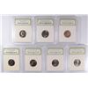 Image 2 : MISC SLAB LOT; 5-INDIAN HEADS, 5-DOLLAR COINS, 7-NICKELS & 14-CENTS