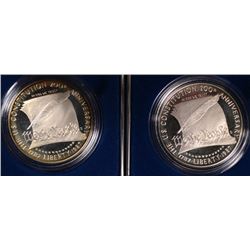 2 - 1987 PROOF CONSTITUTION SILVER DOLLARS / BOX / NO COA