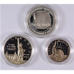 2 - COMMEM SETS; 1986 STATUE LIBERTY 2pc PROOF & 1987 CONSTITUTION PROOF DOLLAR