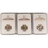 Image 1 : 3 - 1943 D JEFFERSON SILVER NICKELS, 2-NGC MS66 & 1-NGC MS65