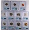 Image 3 : 2005 P&D SATIN FINISH COMPLETE P AND D 22 PIECE COIN SET ICG SP-69 FIRST STRIKE