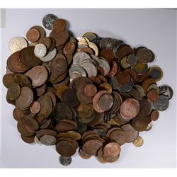 5 POUNDS OF FORIEGN COINS, GOOD VARIETY