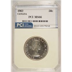 1962 CANADIAN HALF DOLLAR, PCI MS-66
