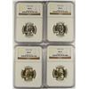 Image 1 : LOT OF ( 4 ) 1950-D WASHINGTON QUARTERS, NGC MS-65