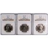 Image 1 : LOT OF ( 3 ) 1987 KENNEDY HALF DOLLARS, NGC MS-66