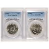 Image 1 : ( 2 ) 1958-D FRANKLIN HALF DOLLARS, PCGS MS-64 FBL
